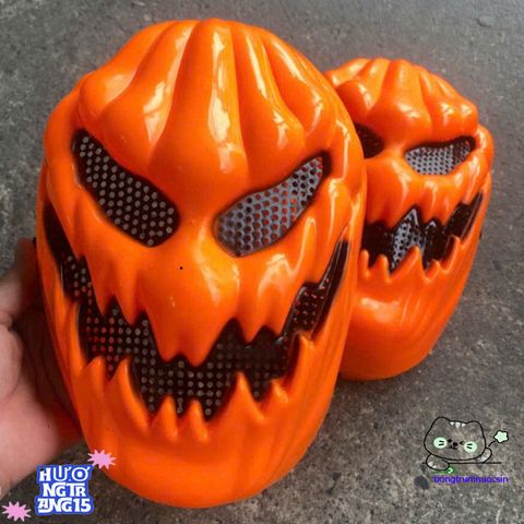 Mặt Nạ Hóa Trang Bí Ngô Halloween Cam Rực Rỡ - Phụ Kiện Trang Trí Đầu Skull An Toàn Cho Lễ Hội