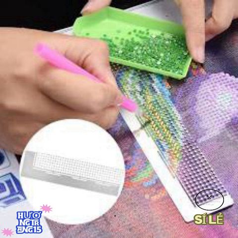 Thước Kẻ Chính Xác Đính Đá - Dụng Cụ Làm Tranh Đính Đá Siêu Bền, Hộp Đựng Đá Tiện Lợi, Công Cụ Trang Trí Sáng Tạo