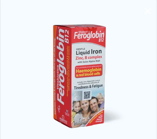 Siro Bổ Máu Feroglobin B12 Vitabiotics - Hỗ Trợ Tạo Máu, Giảm Mệt Mỏi, Phù Hợp cho Trẻ Em và Phụ Nữ Mang Thai, Vị Cam Mật Ong