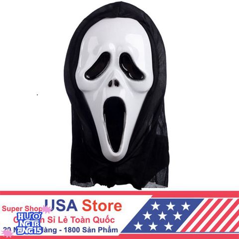 Mặt Nạ Thần Chết Há Miệng Dài - Phụ Kiện Halloween Kinh Dị - Độc Đáo Cho Fan Phim Scream và Sự Kiện Giả Trang