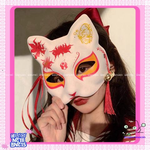 Mặt Nạ Mèo Nửa Mặt Halloween - Phụ Kiện Thú Vị cho Tiệc Hóa Trang và Giải Trí - Sản phẩm Thời Trang Độc Đáo