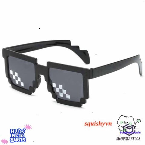 Kính thời trang Thug Life Minecraft - Kính chắn bụi siêu ngầu cho nam nữ, thiết kế 8bit độc đáo, phù hợp chụp ảnh nhóm