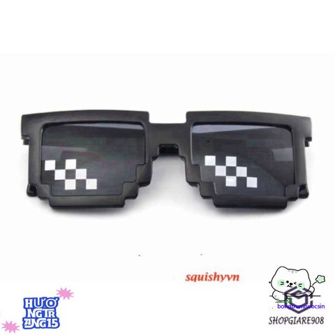 Kính thời trang Thug Life Minecraft - Kính chắn bụi siêu ngầu cho nam nữ, thiết kế 8bit độc đáo, phù hợp chụp ảnh nhóm