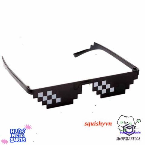 Kính thời trang Thug Life Minecraft - Kính chắn bụi siêu ngầu cho nam nữ, thiết kế 8bit độc đáo, phù hợp chụp ảnh nhóm