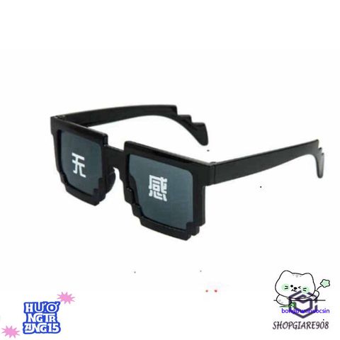 Kính thời trang Thug Life Minecraft - Kính chắn bụi siêu ngầu cho nam nữ, thiết kế 8bit độc đáo, phù hợp chụp ảnh nhóm