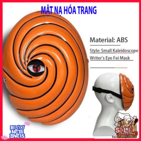 Khẩu trang phát sáng Naruto Sharingan - Kính cosplay Tobi Uchiha Obito, quà tặng độc đáo cho fan anime, sự kiện Halloween, cosplay