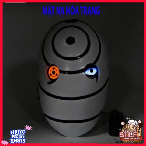 Khẩu trang phát sáng Naruto Sharingan - Kính cosplay Tobi Uchiha Obito, quà tặng độc đáo cho fan anime, sự kiện Halloween, cosplay