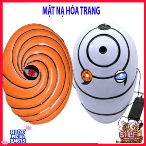 Khẩu trang phát sáng Naruto Sharingan - Kính cosplay Tobi Uchiha Obito, quà tặng độc đáo cho fan anime, sự kiện Halloween, cosplay
