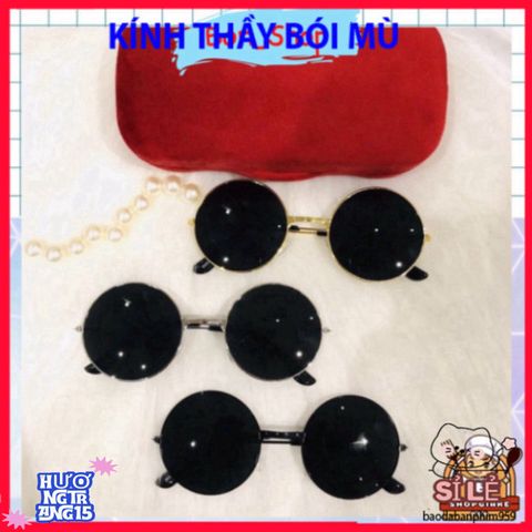 Kính Mát Tròn Thời Thượng Gọng Đen Vàng - Phong Cách Nobita Hợp Thời Trang Cho Bạn Trẻ - Kính Chống UV 0 Độ