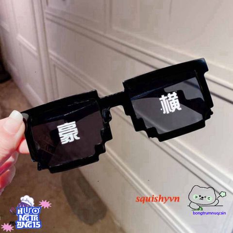 Kính Mắt Thug Life 6 Chấm MINECRAFT Unisex - Kính Thời Trang Đen & Hồng Slime, Bảo Vệ UV, Tôn Vẻ Đẹp Cho Mọi Gương Mặt
