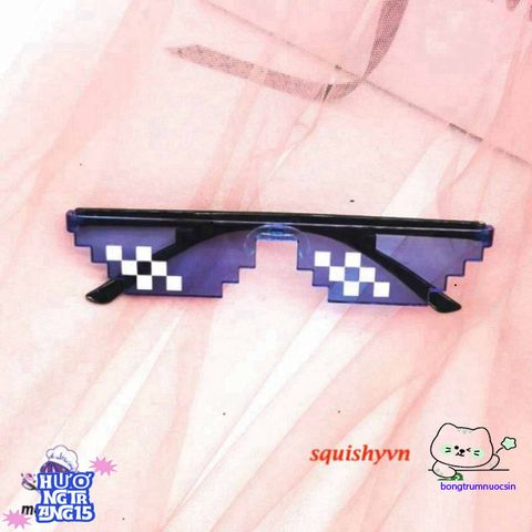 Kính Mắt Thug Life 6 Chấm MINECRAFT Unisex - Kính Thời Trang Đen & Hồng Slime, Bảo Vệ UV, Tôn Vẻ Đẹp Cho Mọi Gương Mặt