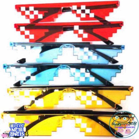 Kính Mắt Thug Life 6 Chấm MINECRAFT - Phong Cách Thời Trang 8bit Độc Đáo Cho Nam Nữ, Chất Liệu Bền Bỉ, Phụ Kiện Cá Nhân Nổi Bật
