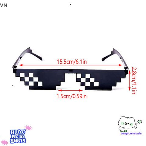 Kính Mát Pixel Thug Life - Kính Râm Phong Cách Retro Thời Trang Độc Đáo, Quà Tặng Sinh Nhật Cho Game Thủ