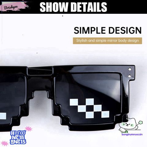 Kính Mosaics Thug Life - Kính Mát Pixel Disco Dancing Chống Chói UV400 Phong Cách Cá Tính Thời Trang Cho Tín Đồ Dù Lịch, Tiệc Tùng