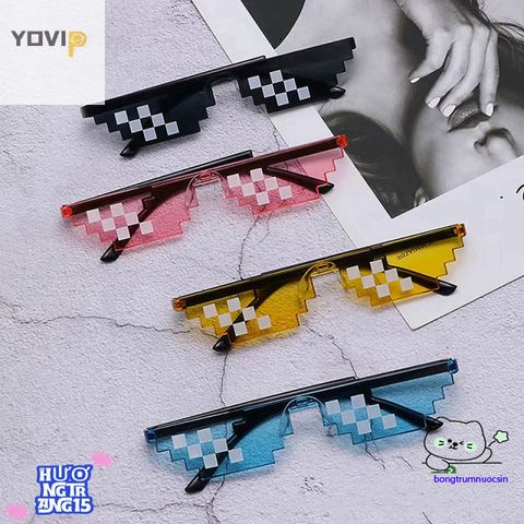Kính Mát Retro Yovip - Kính Râm Độc Đáo Khảm Trang Trí Thời Trang Cho Fan Game Việt Nam