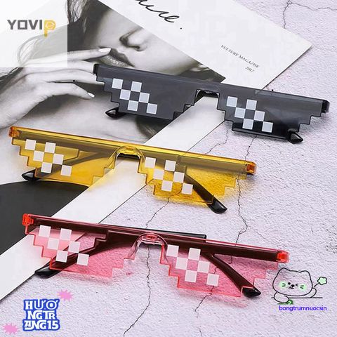 Kính Mát Retro Yovip - Kính Râm Độc Đáo Khảm Trang Trí Thời Trang Cho Fan Game Việt Nam