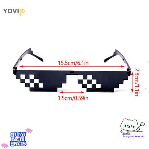 Kính Mát Retro Yovip - Kính Râm Độc Đáo Khảm Trang Trí Thời Trang Cho Fan Game Việt Nam