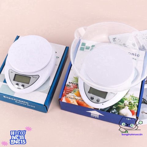 Cân Điện Tử Mini B05 - Cân Bánh Chính Xác 1g-5Kg với Màn Hình LCD - Tặng 2 Pin AAA - Dụng Cụ Nhà Bếp Tiện Lợi