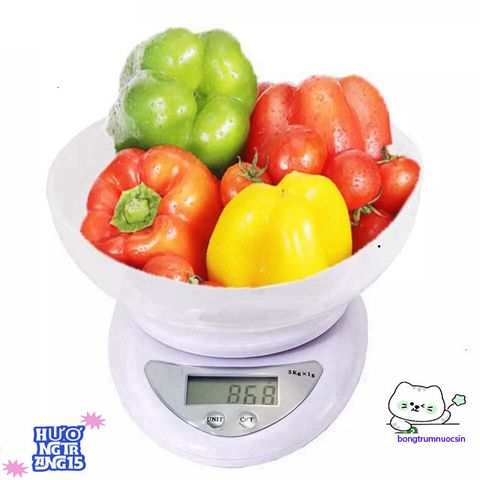 Cân Điện Tử Mini B05 - Cân Bánh Chính Xác 1g-5Kg với Màn Hình LCD - Tặng 2 Pin AAA - Dụng Cụ Nhà Bếp Tiện Lợi