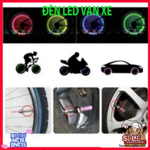 Set 2 Đèn LED Chóa Nắp Van Đỏ - Đèn Kích Hoạt Chuyển Động Cho Xe Đạp, Xe Máy, Ô Tô - An Toàn Ban Đêm Hấp Dẫn