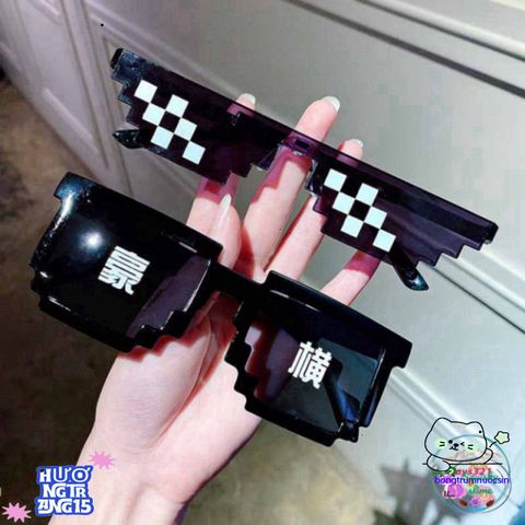 Kính Thug Life 6 Chấm MINECRAFT - Kính Mát Thời Trang 8BIT Độc Đáo Cho Hè Sôi Động, Bảo Vệ Mắt Khi Đi Ngoài Trời