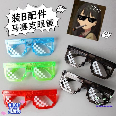 Kính Thuglife 6 Chấm MINECRAFT LED Đa Màu - Kính Mắt Thời Trang Cho Nam Nữ, Phong Cách Độc Đáo, Hot Trend 2021