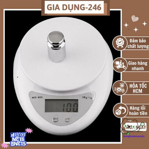 Cân Điện Tử Mini WH-B05 - Cân Làm Bánh Chính Xác 1-5kg, Kèm 2 Pin AA Thông Minh, Dễ Dàng Sử Dụng Tại Nhà Bếp