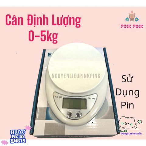 Cân Điện Tử Nhỏ Gọn B05 (0-5kg) - Cân Chính Xác Đồ Uống Pha Chế Từ Pink Pink - Phụ Kiện Bếp Tiện Lợi
