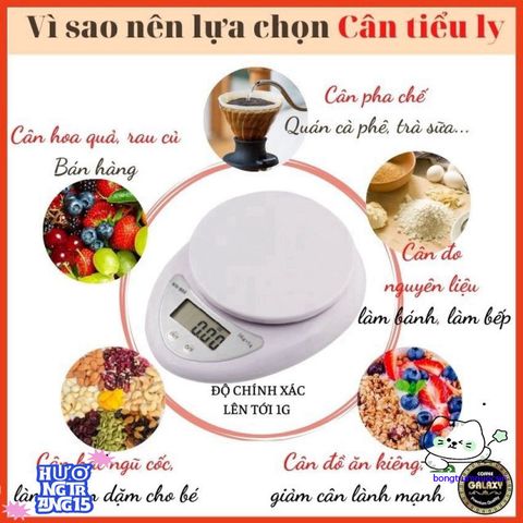 Cân Điện Tử Mini WH-B05 - Cân Làm Bánh Chính Xác 1-5kg, Kèm 2 Pin AA Thông Minh, Dễ Dàng Sử Dụng Tại Nhà Bếp