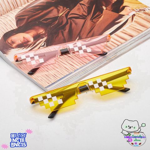 Kính Thug Life 8Bit - Kính Mắt Thời Trang Đen, Hot Trend Tiktok, Phong Cách Cosplay, Chất Lừ Cho Video và Ảnh Nhóm