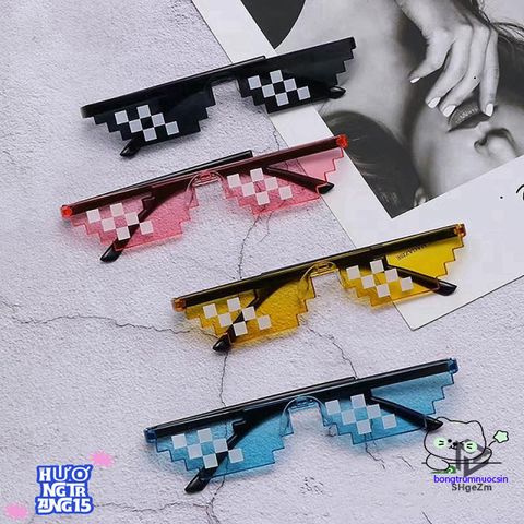 Kính Mát Retro Pixel Unisex - Quà Tặng Sinh Nhật Độc Đáo Cho Game Thủ, Chống Tia UV, Thời Trang, Chất Liệu Cao Cấp