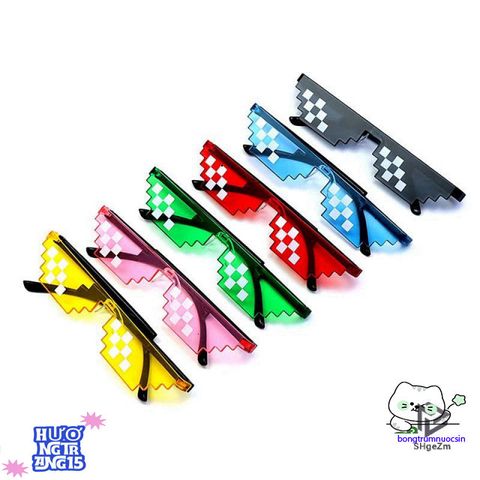Kính Mát Retro Pixel Unisex - Quà Tặng Sinh Nhật Độc Đáo Cho Game Thủ, Chống Tia UV, Thời Trang, Chất Liệu Cao Cấp