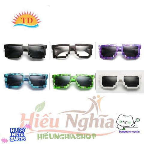 Kính Thuglife Màu Sắc Đa Dạng Hình Vuông - Phong Cách MINECRAFT, Kính Chắn Bụi Cho Nam Nữ, Xu Hướng Hot 2022