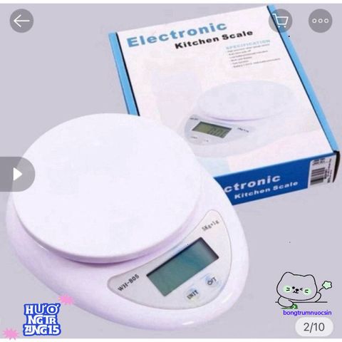 Cân Tiểu Ly Điện Tử MYCMART B05 - Cân Nhà Bếp Chính Xác 5kg/1g, Thiết Kế Gọn Nhẹ, Màu Trắng Sang Trọng