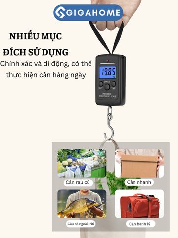 Cân Điện Tử Mini Xách Tay GIGAHOME - Cân Hành Lý Tối Đa 40kg với Màn Hình LCD - Tiện Lợi cho Du Lịch và Mua Sắm