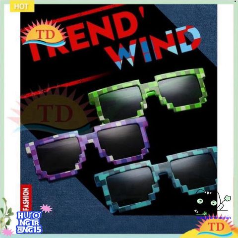 Kính Thời Trang Minecraft Hình Vuông Thuglife - Kính Chắn Bụi Độc Đáo Dành Cho Nam Nữ, Phong Cách Hot Trend 2022