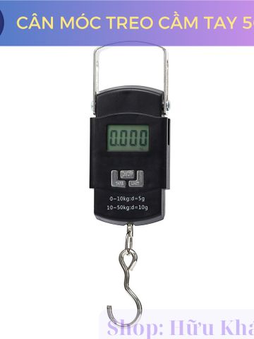 Cân Móc Treo Xách Tay 50kg - Tiện Lợi Có 2 Pin AAA, Lý Tưởng Cho Cân Thực Phẩm, Hành Lý Và Buôn Bán Di Động
