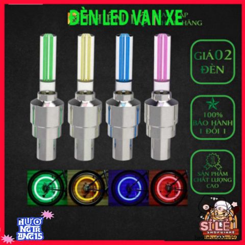 Bộ 2 Đèn LED Trang Trí Nắp Van Bánh Xe Ô Tô, Xe Máy, Xe Đạp - Ánh Sáng Rực Rỡ, Tự Động Bật Khi Di Chuyển