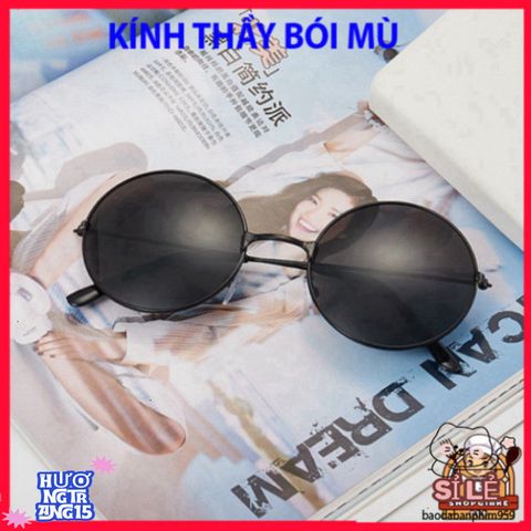Mắt Kính Thầy Bói Nobita - Kính Mát Phong Cách Tròn Đen Vàng Bạc Thời Trang Nam Nữ, Phụ Kiện Độc Đáo Nổi Bật.