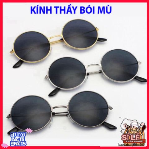 Mắt Kính Thầy Bói Nobita - Kính Mát Phong Cách Tròn Đen Vàng Bạc Thời Trang Nam Nữ, Phụ Kiện Độc Đáo Nổi Bật.