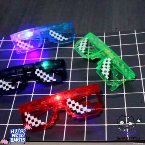 Kính Mắt LED Thug Life Minecraft - Thiết Kế Thời Trang Độc Đáo Nhiều Màu Sắc, Kính Chắn Bụi, Hot Trend 2021