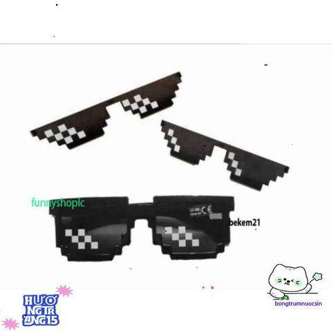 Kính Mát Thug Life Cá Tính Dân Chơi - Kính Mắt Siêu Ngầu Phong Cách Minecraft Cho Nam Nữ, Bảo Vệ Tia UV, Thời Trang Được Yêu Thích