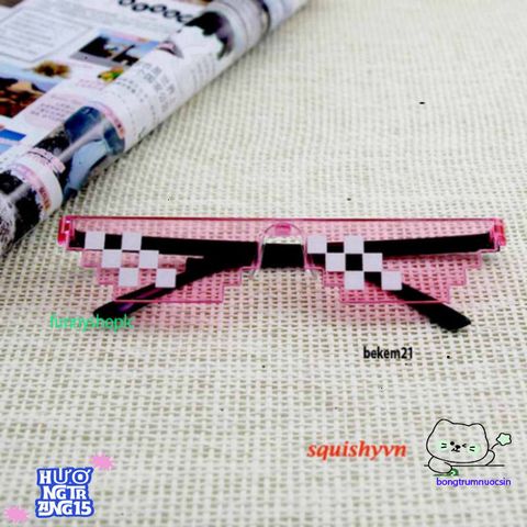 Kính Mát Thug Life Cá Tính Dân Chơi - Kính Mắt Siêu Ngầu Phong Cách Minecraft Cho Nam Nữ, Bảo Vệ Tia UV, Thời Trang Được Yêu Thích