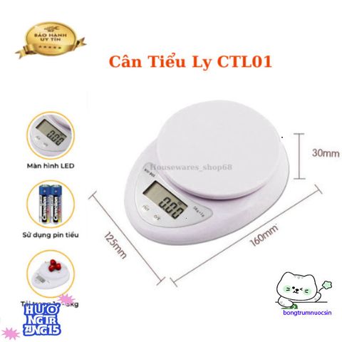 Cân Điện Tử Mini 1g-5kg Chính Xác Cao - Cân Thực Phẩm, Gia Vị - Kèm Pin Miễn Phí, Dễ Sử Dụng cho Bếp Nhà