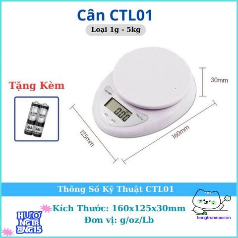 Cân Điện Tử Mini 1g-5kg Chính Xác Cao - Cân Thực Phẩm, Gia Vị - Kèm Pin Miễn Phí, Dễ Sử Dụng cho Bếp Nhà
