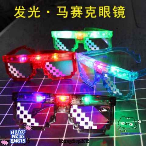 Kính Mắt LED 6 Chấm MINECRAFT Thuglife - Kính Phát Sáng Rực Rỡ, Kiểu Dáng Độc Đáo Dành Cho Fan Game