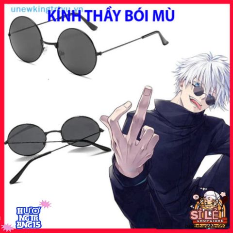 Kính Mát Thời Trang Retro Hình Tròn Màu Đen Cho Nam Nữ - Kính Chống UV Hài Hòa Phong Cách Anime Nobita