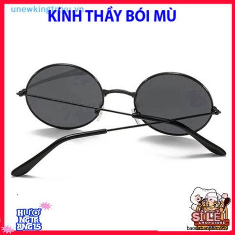 Kính Mát Thời Trang Retro Hình Tròn Màu Đen Cho Nam Nữ - Kính Chống UV Hài Hòa Phong Cách Anime Nobita