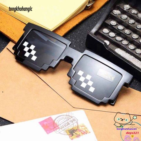 Kính Thug Life Mosaic Pixelated - Kính Mát Hip Hop Độc Lạ UV400 Dành Cho Nam Nữ, Phong Cách Thời Trang ấn Tượng