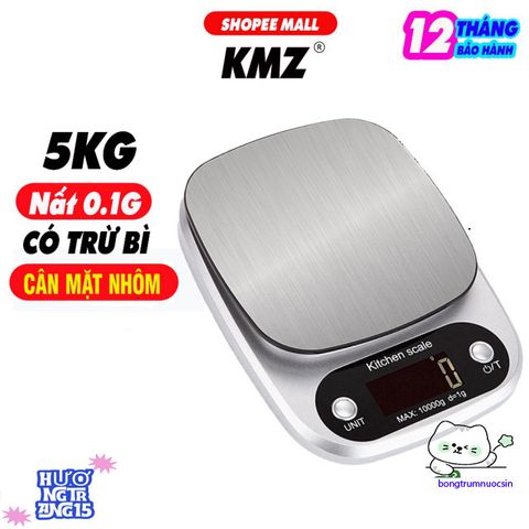 Cân Điện Tử KMZ C105 - Đo Chính Xác 5Kg, Bảo Hành 1 Năm, Thiết Kế Gọn Nhẹ, Màn Hình LED Rõ Ràng, Thích Hợp Cân Vàng Bạc, Thảo Mộc